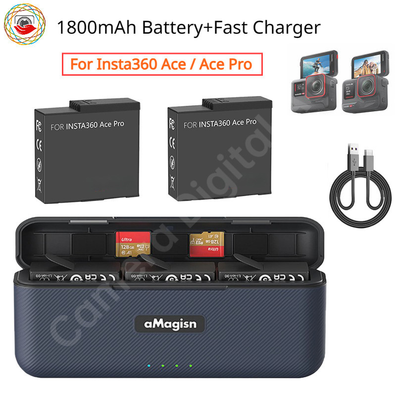 แบตเตอรี่ และที่ชาร์จเร็ว สําหรับกล้องแอคชั่น Insta360 Ace Ace Pro