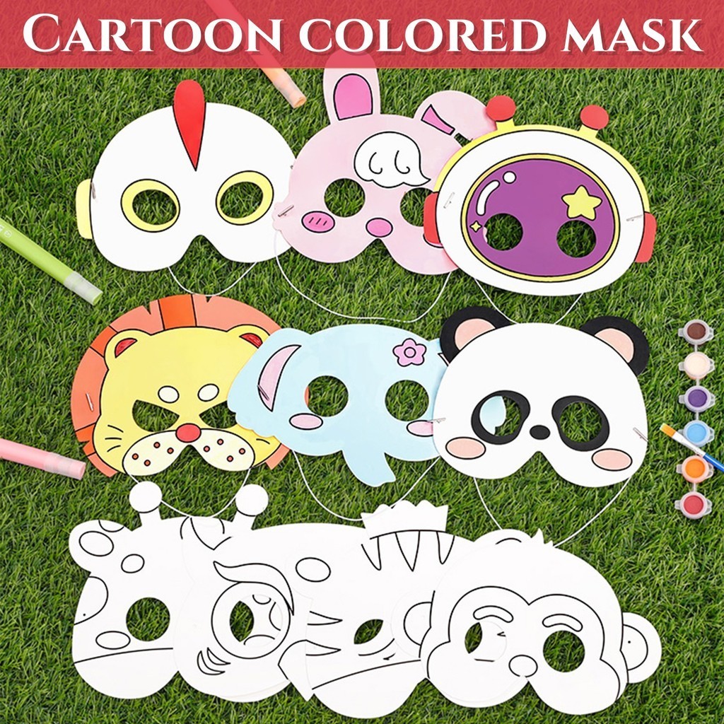 หน้ากากกระดาษ ลายการ์ตูนน่ารัก diy สําหรับตกแต่งปาร์ตี้ SG117