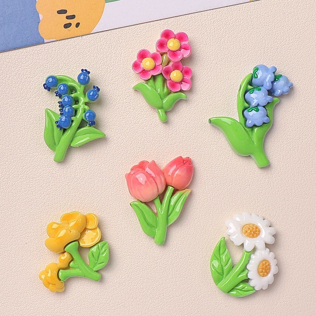 10ชิ้นดอกไม้น่ารักเรซิ่นเสน่ห์สําหรับ ทําเอง (5-12)