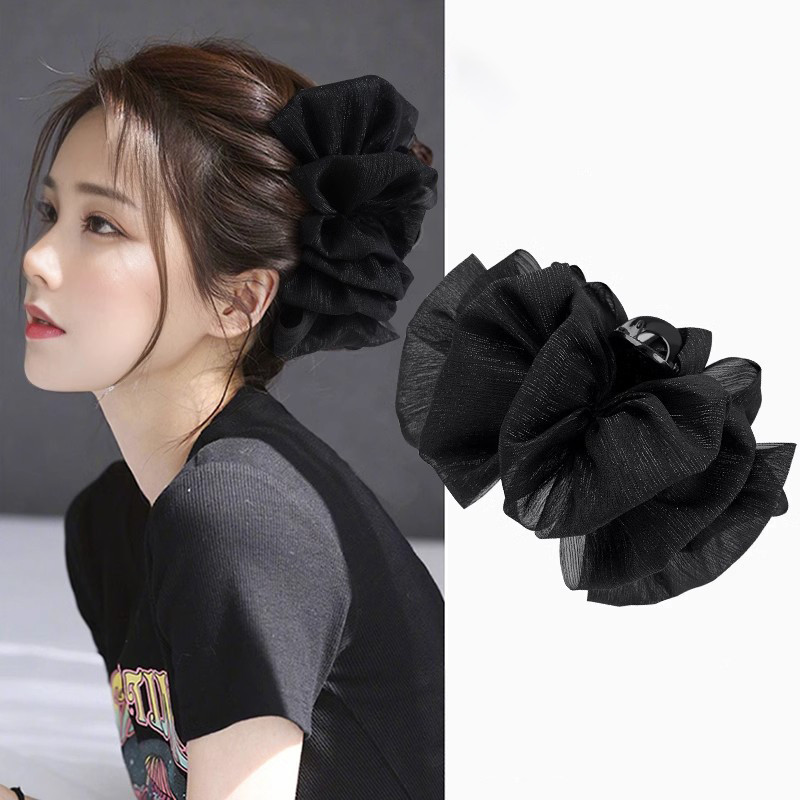 กิ๊บติดผม รูปก้อนเมฆ ขนาดใหญ่ 19.5 ซม. สีดํา แฟชั่นใหม่ สําหรับผู้หญิง 2024