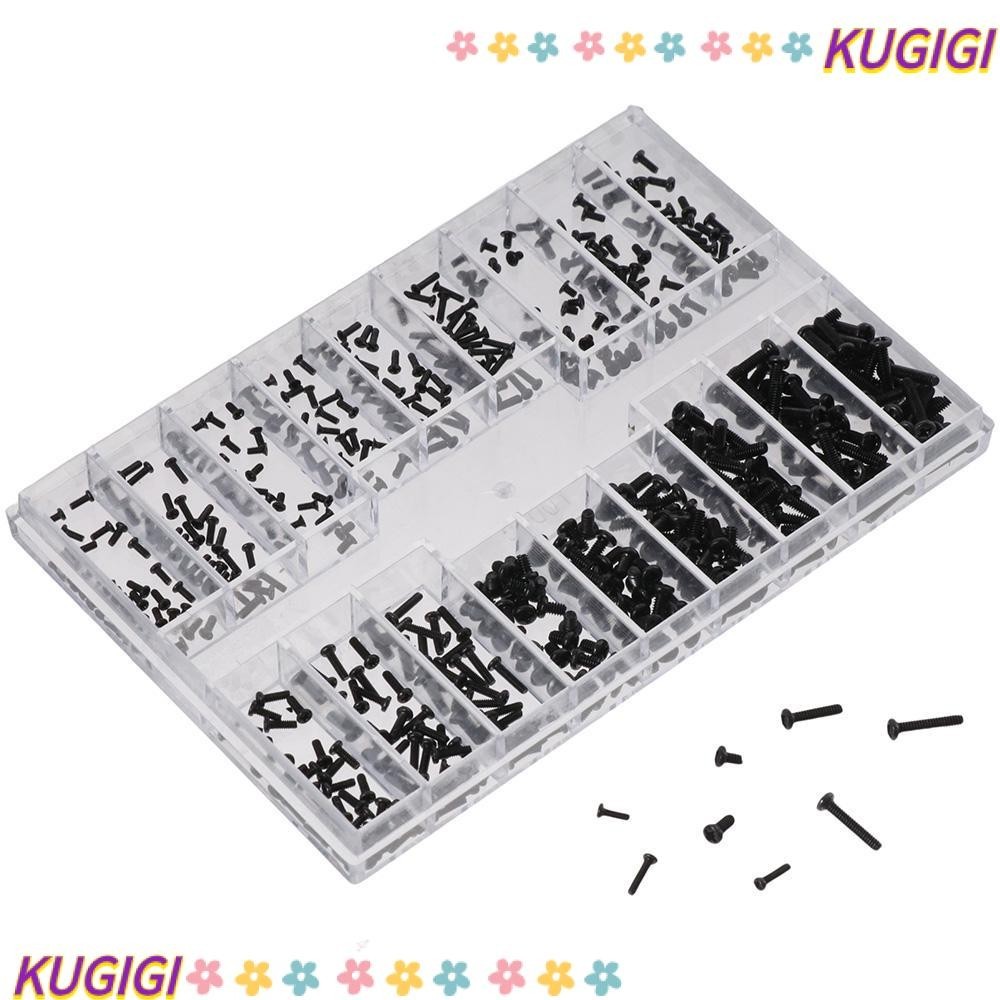 Kugigi ชุดสกรูนาฬิกาข้อมือ สเตนเลส ขนาดเล็ก M1.2 M1.4 M2.0 18 ประเภท สีดํา