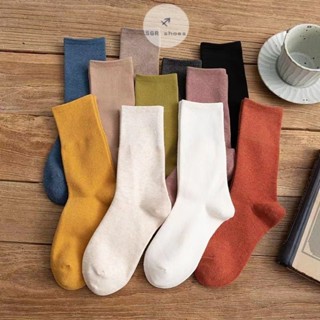 💗สินค้าเฉพาะจุด💗ถุงเท้าข้อกลาง มี10สีให้เลือก แฟชั่น ใส่สบาย