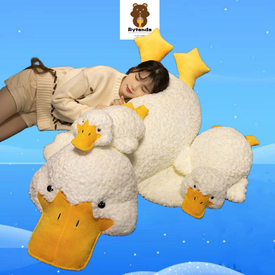 Rytanda✨ตุ๊กตาห่าน เป็ดสีขาว ขนาดใหญ่ 120 ซม. ของเล่นสําหรับเด็ก ของขวัญวันเกิด