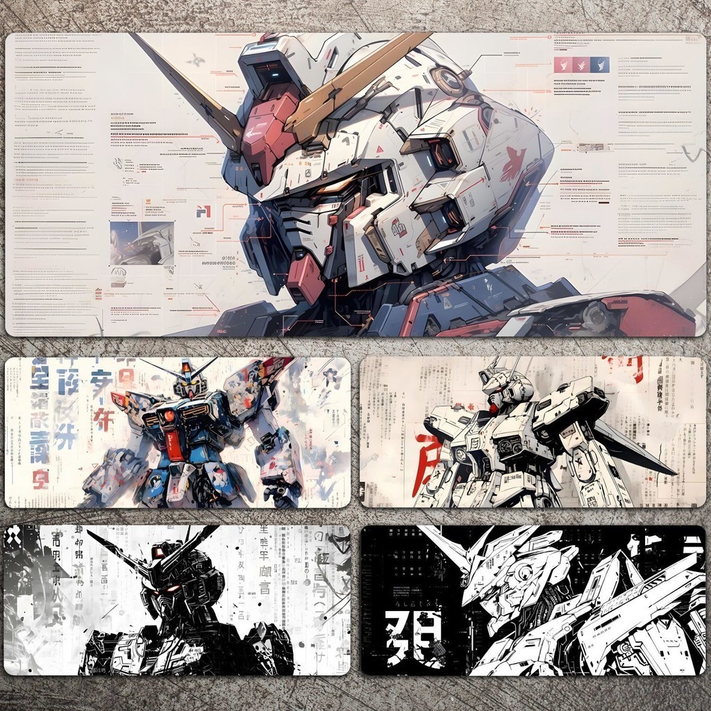 แผ่นรองเมาส์กันดั้มสไตล์จีนย้อนยุคแผ่นรองแป้นพิมพ์สําหรับเล่นเกมขนาดใหญ่แผ่นรองโต๊ะแล็ปท็อปการปรับแต่งชาย