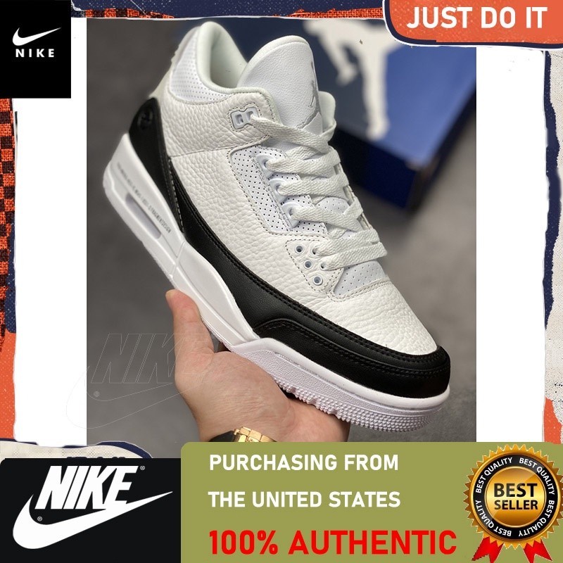 Nike Fragment Design x Air Jordan 3 Retro SP ของแท้ 100% รองเท้าผ้าใบ รองเท้าวิ่ง