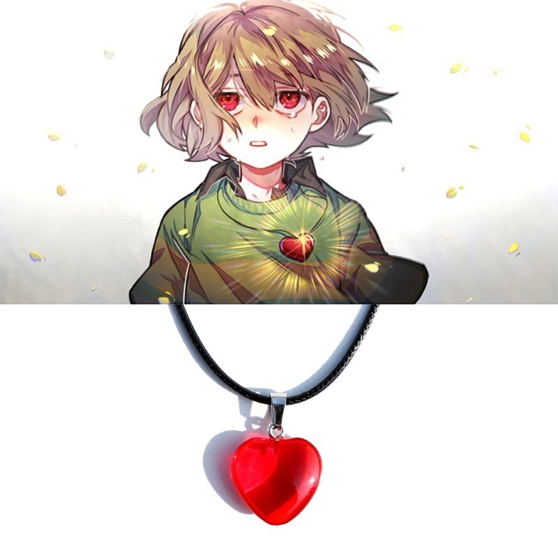 สร้อยคอคอสเพลย์ เกม Undertale Chara Frisk Love Heart Shaped แฟชั่นฮาโลวีน