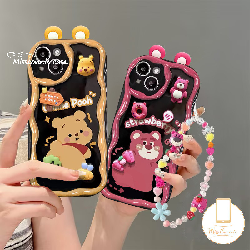 เคสโทรศัพท์มือถือ ลายการ์ตูนหมี 3D สําหรับ Oppo A57 A18 A9 A7 A12 A76 A58 A78 A15 A17 A16 A38 A5s A16s A31 A3s A74 A53 A17K A77 A54 A92 A5 A33 A95 A16K A96 Reno 10 6 4F 5 เคส