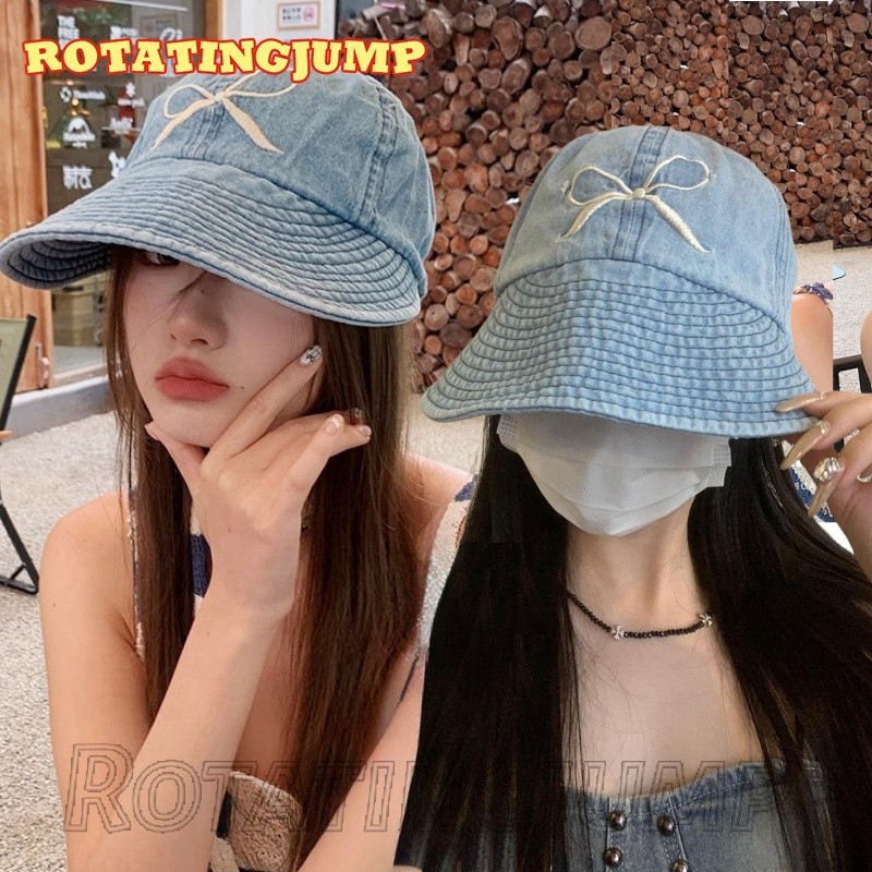 หมวกเบสบอล หมวกปีกกว้าง ประดับโบว์ ขนาดเล็ก สามารถปรับได้ เหมาะกับฤดูร้อน และกลางแจ้ง สไตล์คาวบอย แฟชั่นเรโทร