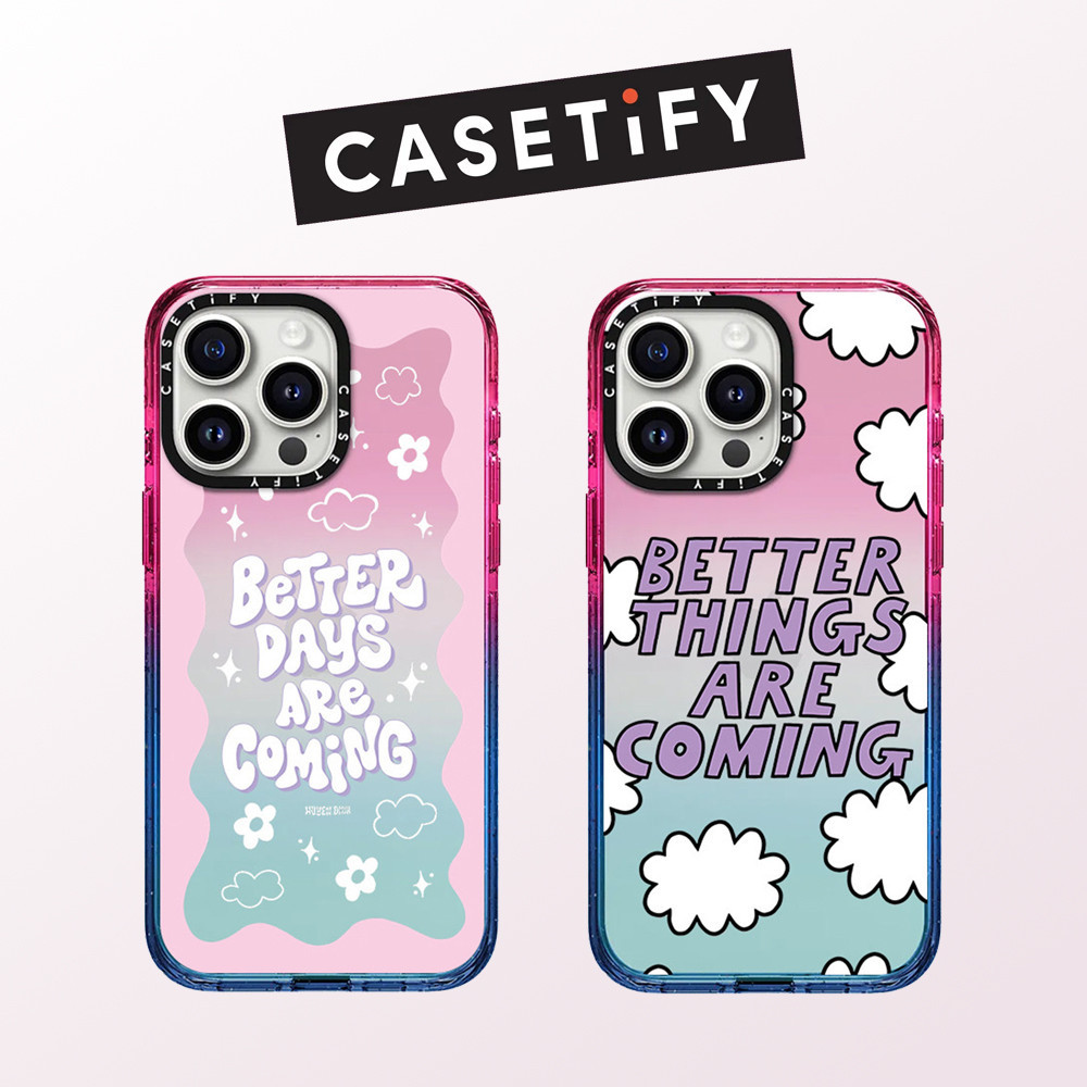 Drop proof Cotton candy CASETIFY phone case for iPhone 15 Plus 15pro 15promax 14 14pro 14promax 13 13promax better days hard case for 12 12promax iPhone11 case upgrade high-quality