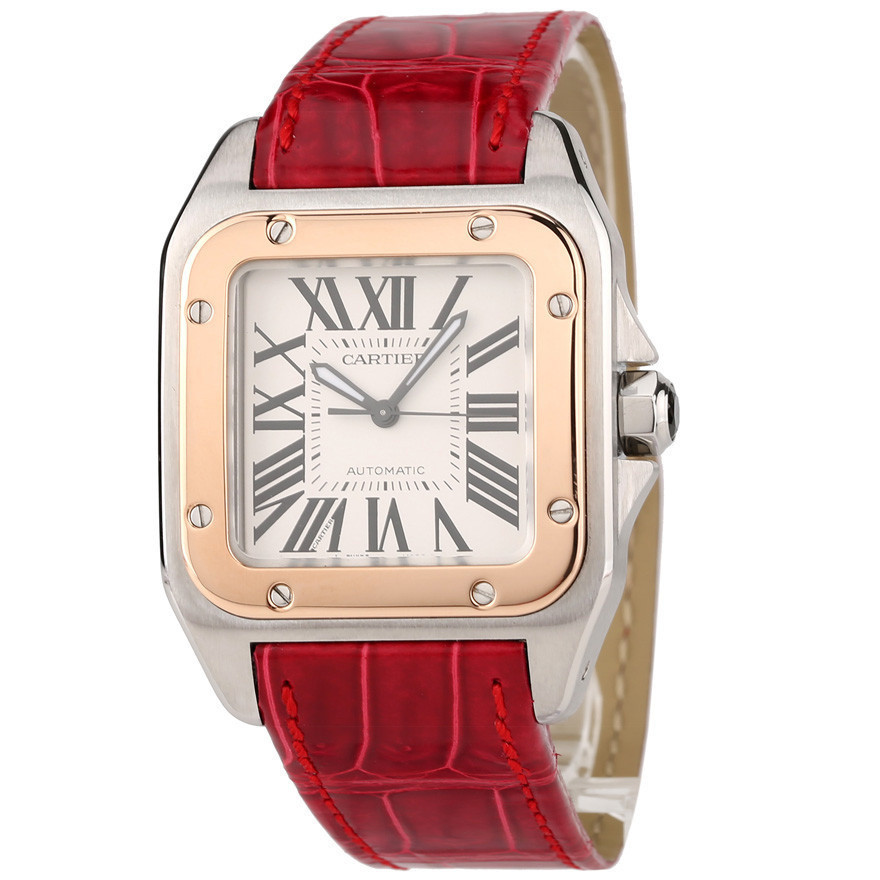 Cartier Santos นาฬิกาอัตโนมัติผู ้ หญิง สีทอง