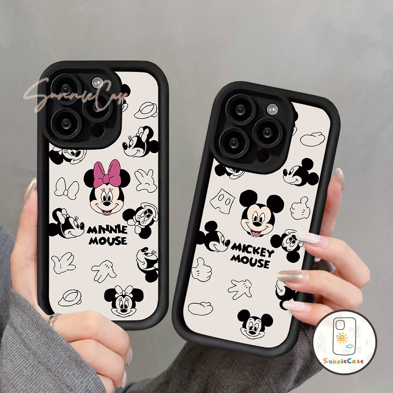 การ์ตูนน่ารัก ๆ คู่รักดิสนีย์ Mickey สําหรับ iPhone 7Plus 11 13 14 12 15 Pro Max XR 7 6 15 14 8 6s Plus X XS MAX SE 2020