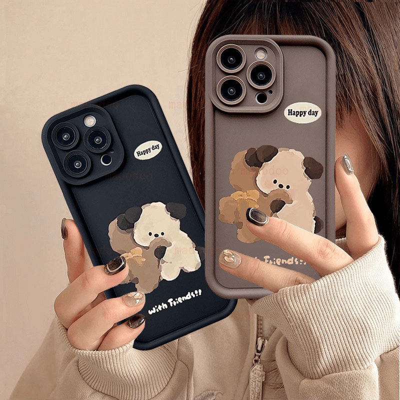 เคส OPPO Reno 12 11 F 11F 10Pro+ Plus 10 Pro 8T 8Z 7Z 5Z 6Z 5F 8 7 6 5 Lite 4F 4 F7 A79 5G A38 4G A78 A98 A96 A77 A76 A18 A74 A73 2020 A94 A93 A83 A1 A57 A37F A37 F9 Neo 9 F11 A39 Cute Cartoon Bear Hug Dog Silicone Anti-fall Soft Phone Case JT 35
