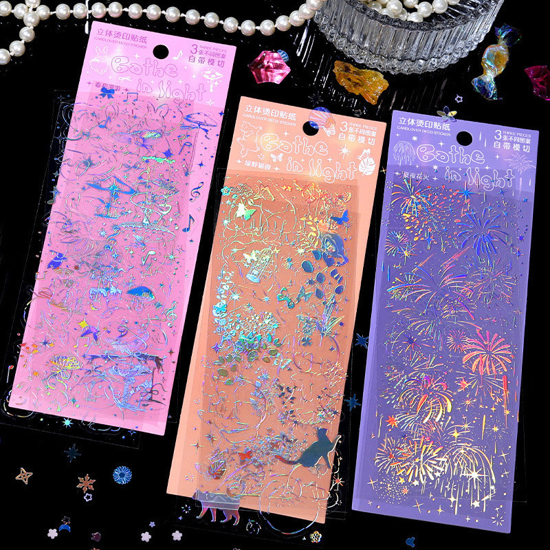 Lover Sticker Set Muguang Spark Series Fantasy Fireworks Gucca Water Cup Notebook Handbook Sticker