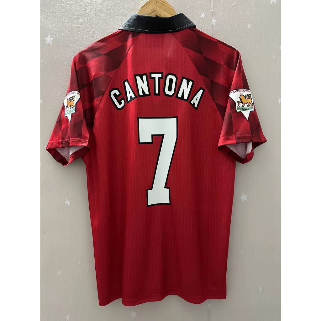 เสื้อกีฬาแขนสั้น ลายทีมชาติฟุตบอล MAN-U BECKHAM CANTONA 96-97 ชุดเหย้า คุณภาพสูง สไตล์เรโทร