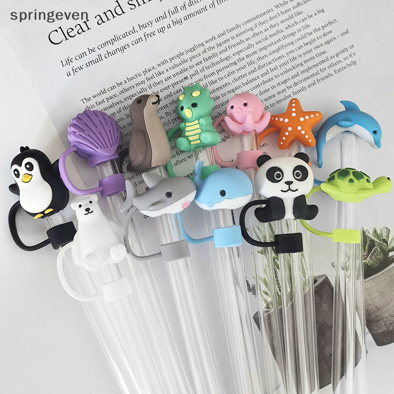 [springeven] ใหม่ พร้อมส่ง ฝาครอบหลอดดูดน้ํา ซิลิโคน ใช้ซ้ําได้ 10 มม. สําหรับตกแต่งแก้วน้ํา