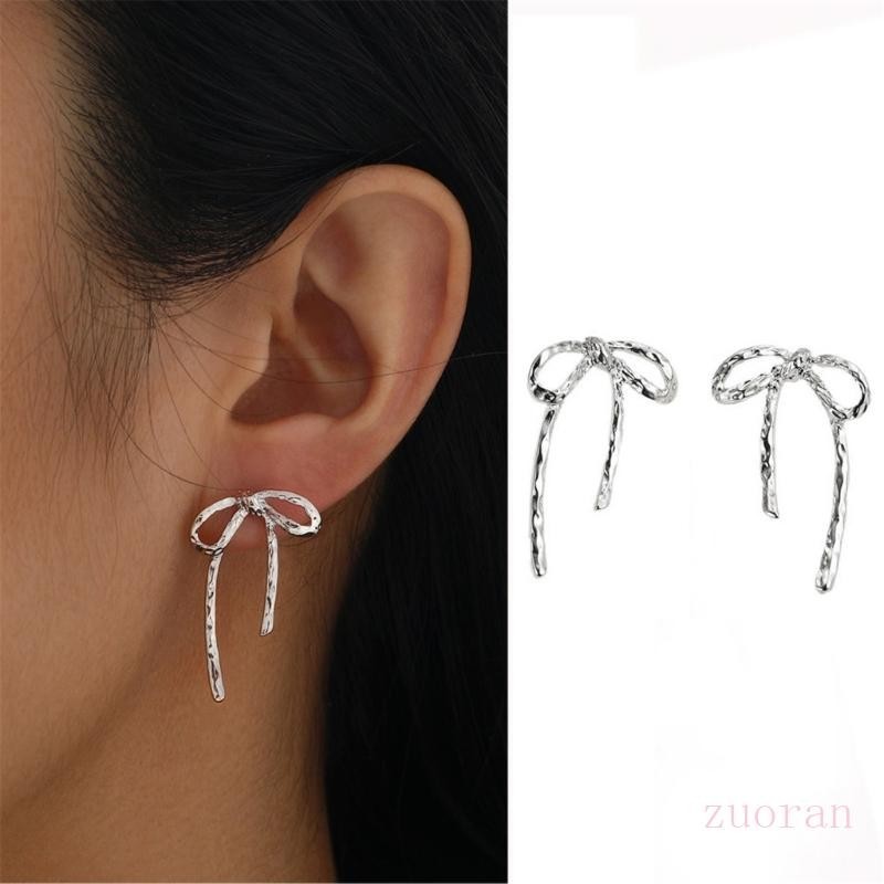 Zuo ต่างหูสตั๊ด ประดับโบว์ สไตล์โมเดิร์น เครื่องประดับแฟชั่น