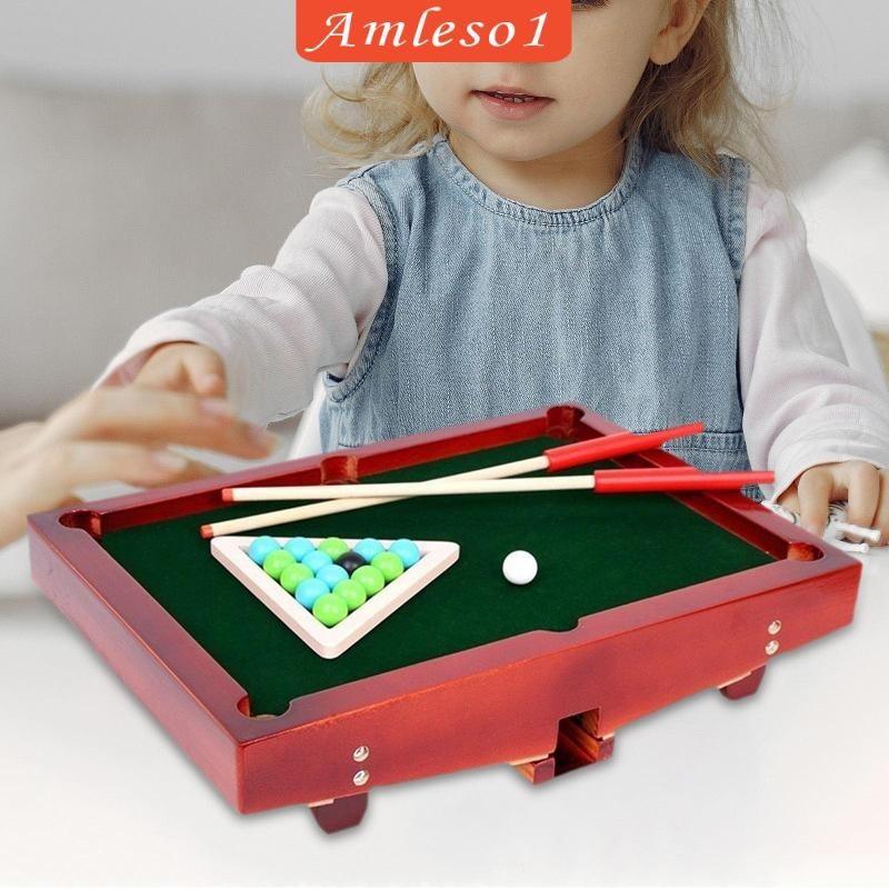 [Amleso1] ของเล่นโต๊ะสนุกเกอร์ บิลเลียด ทรงสามเหลี่ยม ขนาดเล็ก สําหรับผู้ใหญ่ ครอบครัว