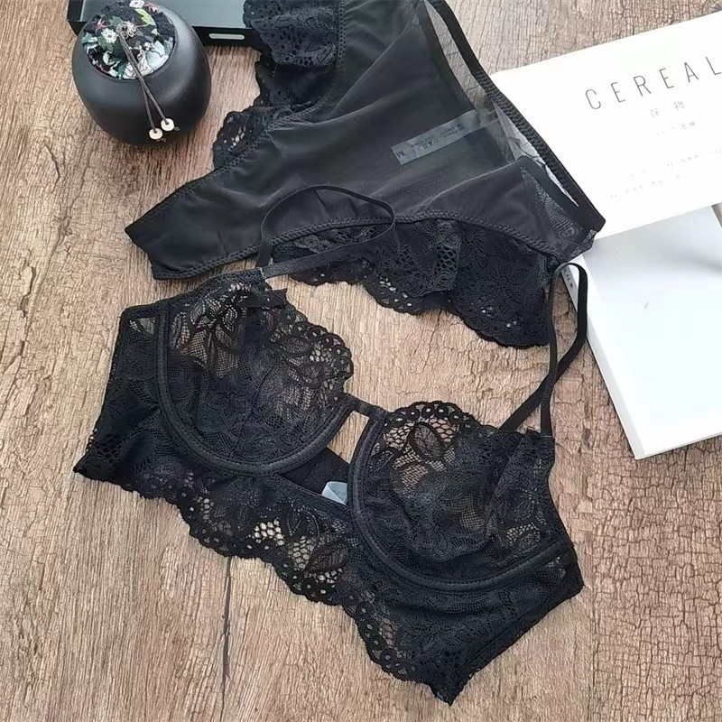 ชุดชั้นในดันทรง แต่งลูกไม้ ระบายอากาศ บางเฉียบ เซ็กซี่ สไตล์ฝรั่งเศส สําหรับผู้หญิง - รูปที่ 2