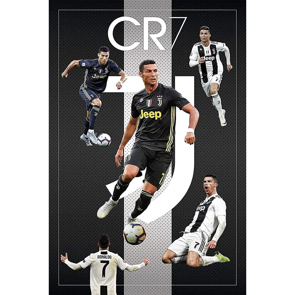 Christ-ez Cr Cristiano Ronaldo Juventus Fc กีฬาฟุตบอลโปสเตอร์ Matte โปสเตอร์ Frameless ของขวัญ Inchc