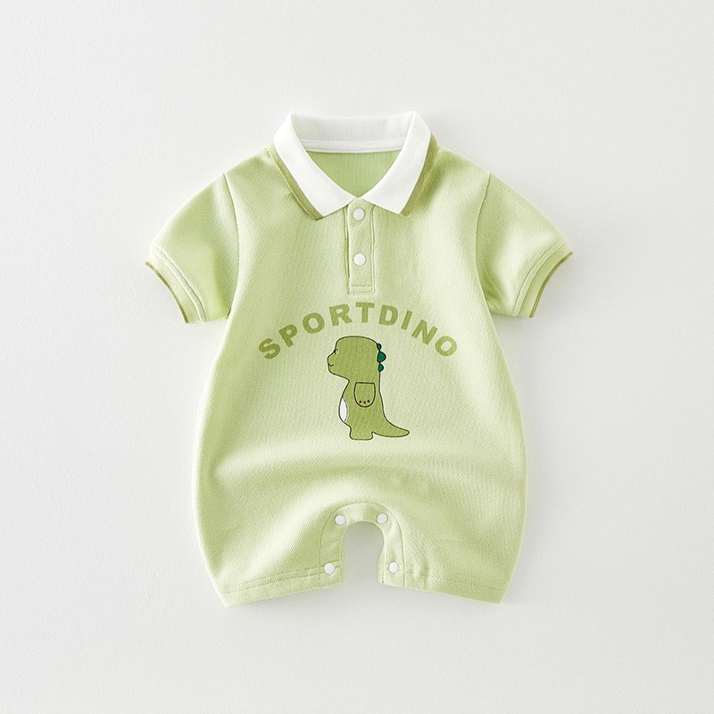 ฤดูร้อนใหม่เสื้อผ้าเด็กชายและหญิงบอดี้สูทแขนสั้น 0-24 เดือนทารกแรกเกิดโปโลการ์ตูนควบคุมสุดน่ารัก ชุดรอมเปอร์ ออกนอกบ้าน เสื้อผ้า - รูปที่ 3