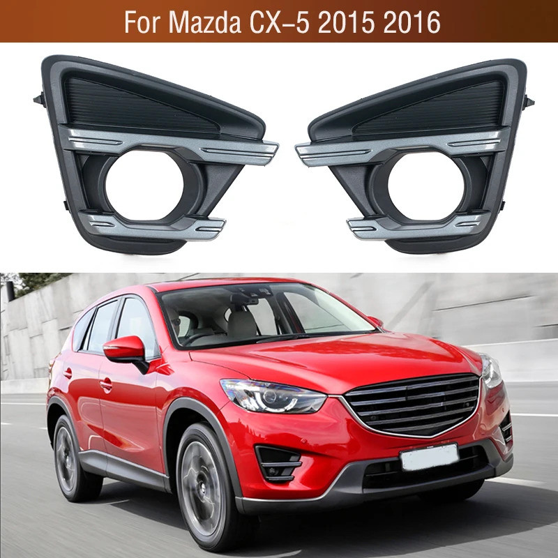 Autoppart สําหรับ Mazda CX-5 CX5 2015 2016 รถกันชนหน้าไฟตัดหมอกกรอบ Foglight Foglamp Trim ฝาปิด Bezel Hood