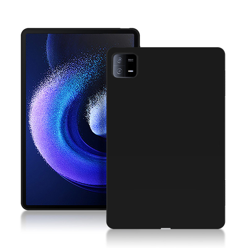 ซิลิโคนกรณีแท็บเล็ตสําหรับ Xiaomi Poco Pad 12.1 Mi Pad 5 6 6S Pro 12.4 11.0 ยืดหยุ่น Soft TPU เปลือกสีดําปกหลังสําหรับ Redmi Pad Pro 12.1 SE 11.0 Pad 10.6