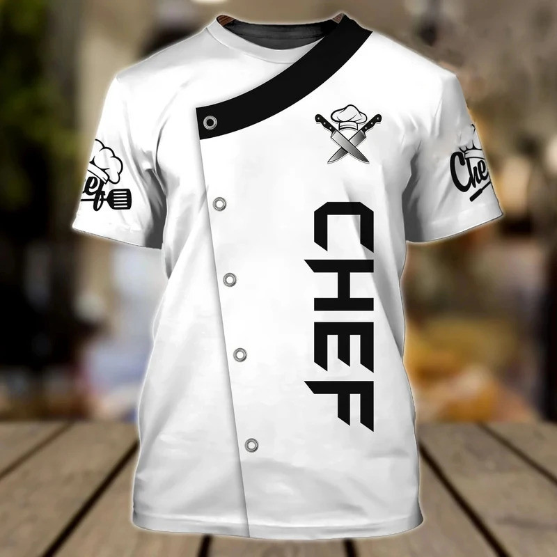 2025 ใหม่ผู้ชายเสื้อยืด Chef Broad ขนาดใหญ่ Tops Punk 3D พิมพ์ T เสื้อชายสบายๆแฟชั่นฤดูร้อนลูกเรือคอสั้นแขนสั้นทุกวัน