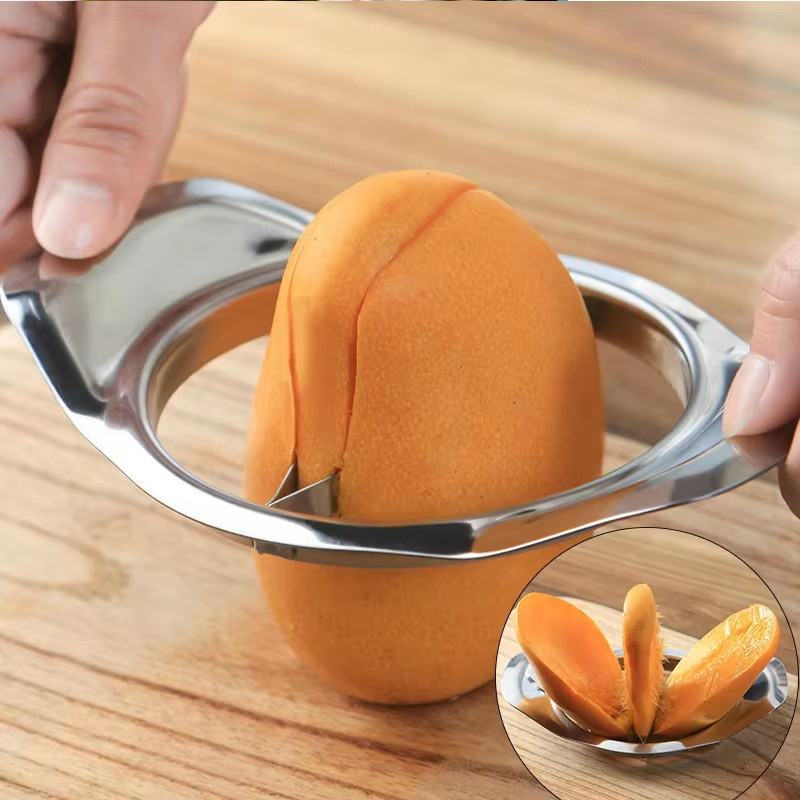 ผลไม้ Corer Mango Slicer Mango Peeler เหล็ก Mango มีดเครื่องมือตัดผลไม้ Mango Cutter Corer ผลไม้ในคร