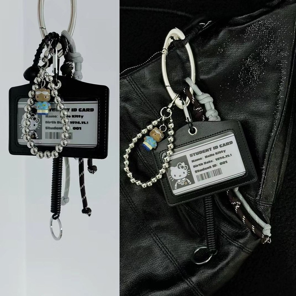 Original Preppy Style kitty Bag Hanging miu Series Bag Pendant High-value Card Matching Lanyard จี้ประณีต Work Card Student ID Card Holder สไตล์โบราณกระเป๋าจี้แฟชั่นที่ไม่ซ้ํากัน