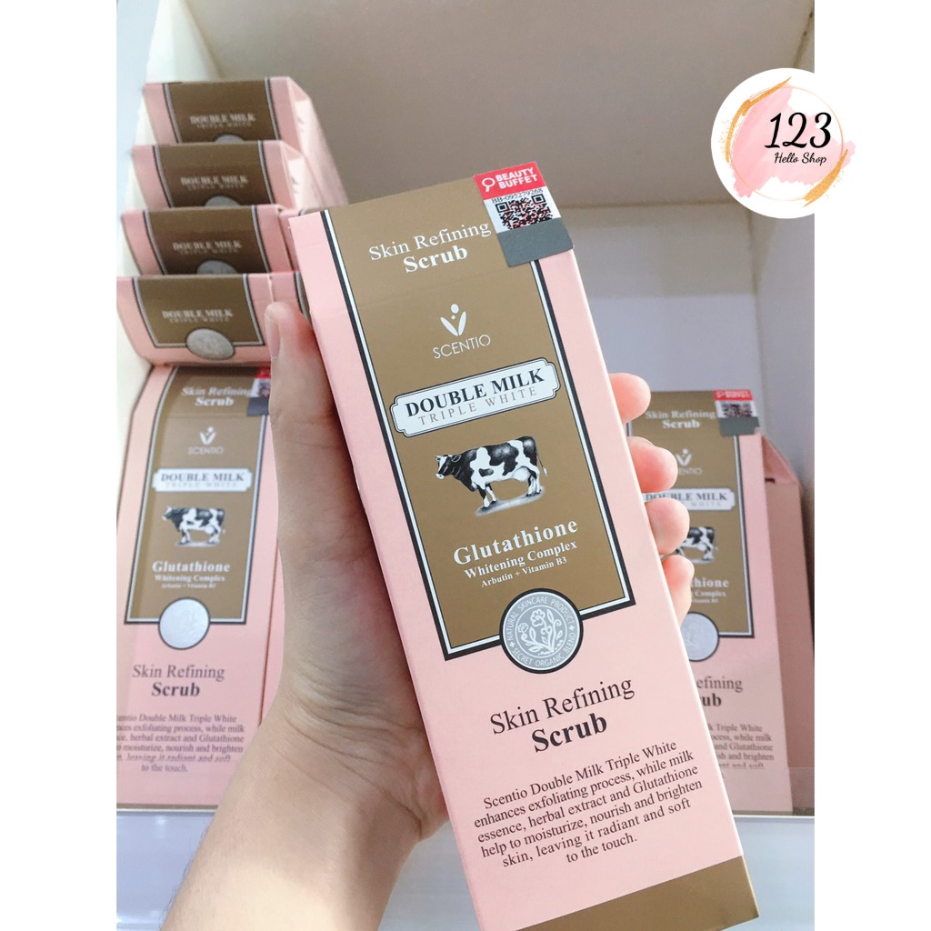 Beauty Buffet Scentio Double Milk Triple White Skin Refining Gel Scrub 100 ml เจลขัดขี้ไคล สครับผิว ✨