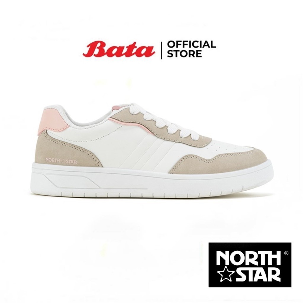 Online Exclusive Bata บาจา North Star รองเท้าผ้าใบสนีคเกอร์ แบบผูกเชือก ดีไซน์เก๋  สำหรับผู้หญิง สีขาว รหัส 5801218