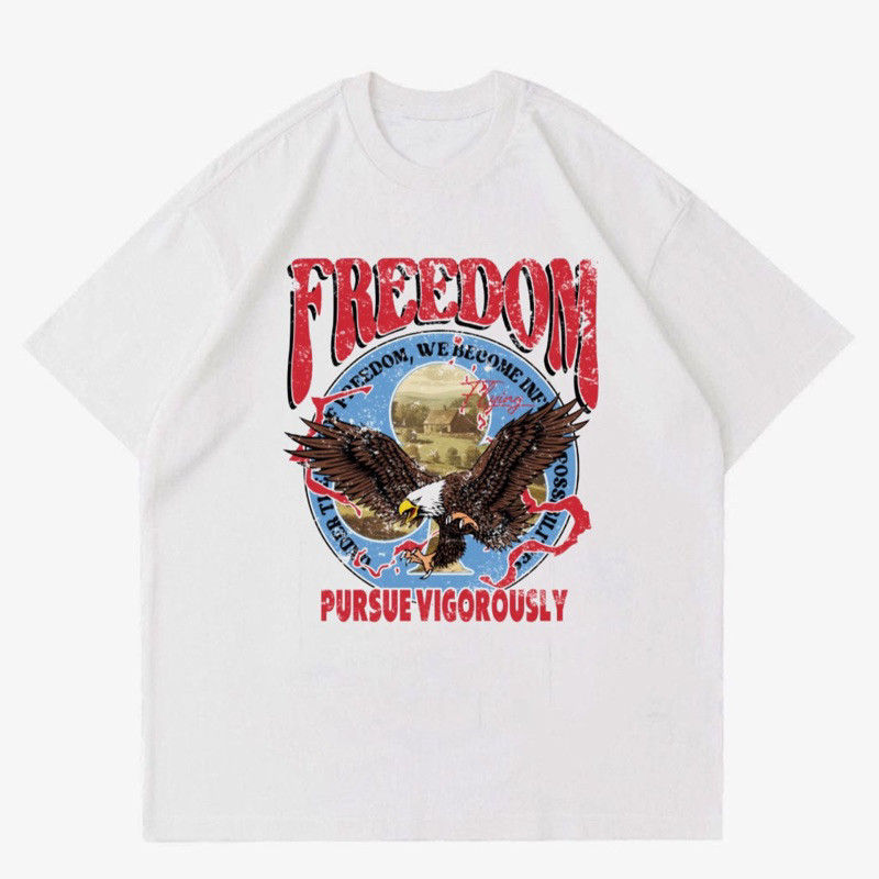 แฟชั่นใหม่ เสื้อยืด พิมพ์ลาย Freedom PURSUE VINTAGE | เสื้อยืด พิมพ์ลาย Freedom PURSUE | เสื้อยืด พิ