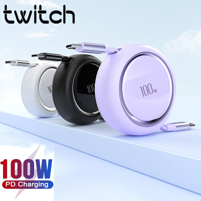 Twitch สายเคเบิลชาร์จเร็ว PD100W Type C เป็น Type C PD27W USB-C เป็น lOS ยาว 1 เมตร สําหรับโทรศัพท์มือถือ แท็บเล็ต แล็ปท็อป