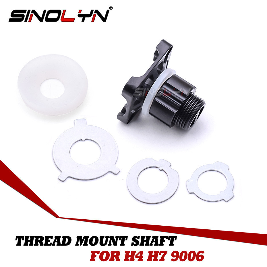 Sinolyn อะแดปเตอร์เพลาเกลียว H4 H7 9006 อุปกรณ์เสริม สําหรับเลนส์โปรเจคเตอร์ Bi LED Hella 3R G5