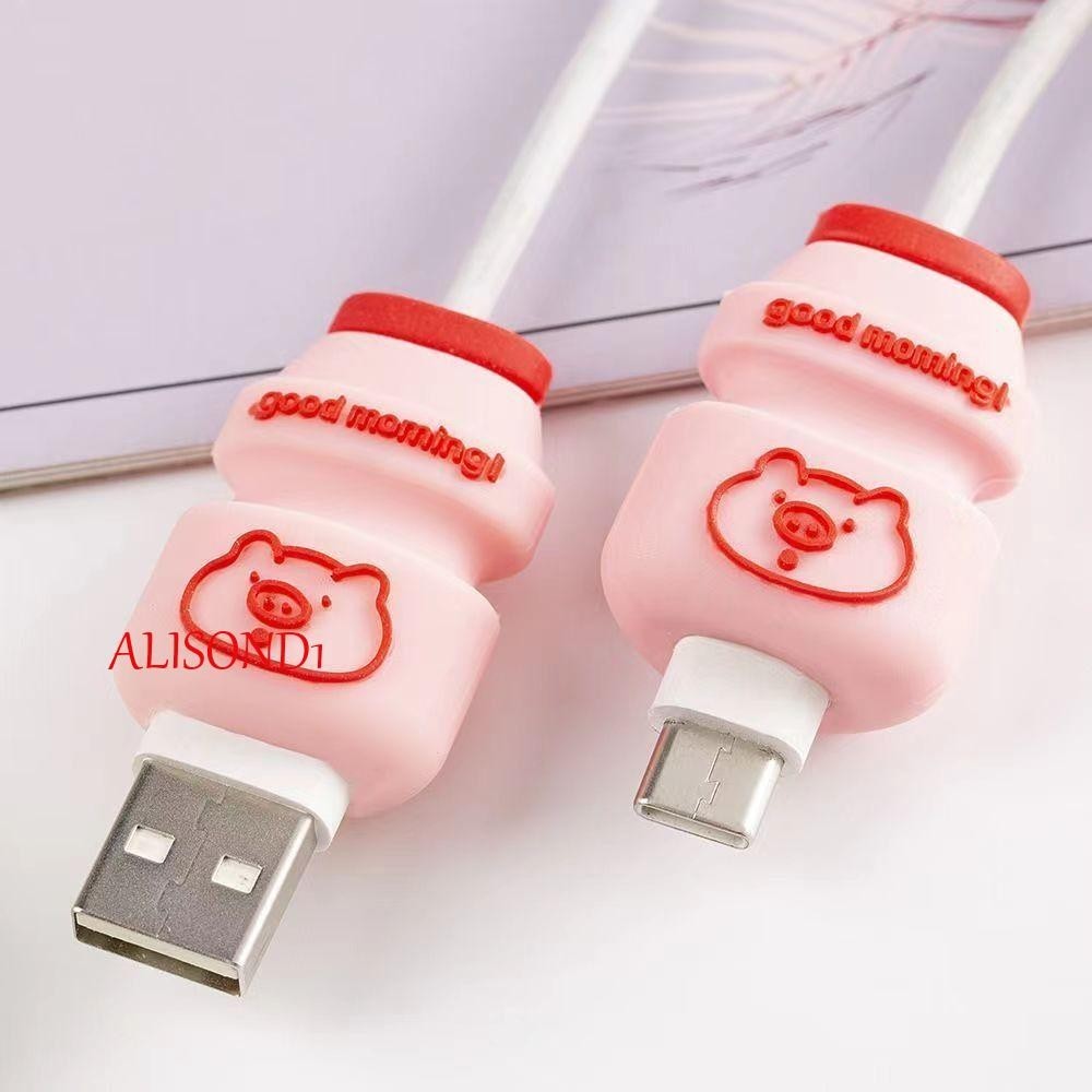 Alisond1 ตัวถนอมสายชาร์จ ซิลิโคน แบบพกพา