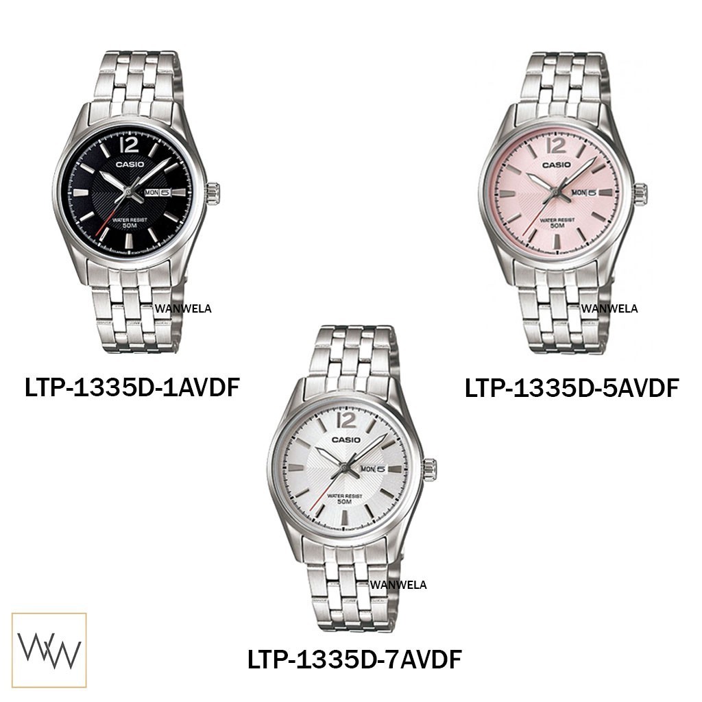 นาฬิกาสายหนัง ของแท้ นาฬิกาข้อมือ Casio ผู้หญิง รุ่น LTP-1335D พร้อมกล่อง