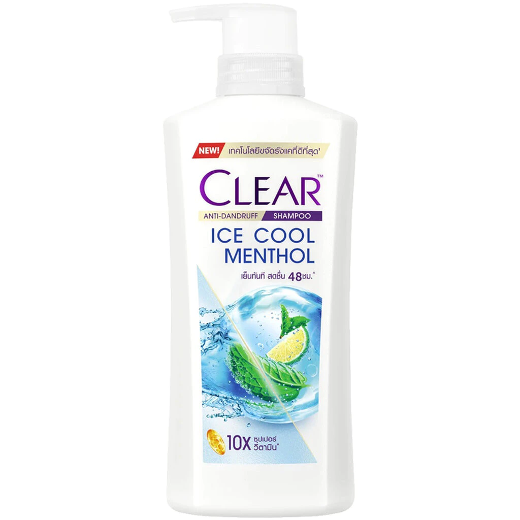 LeeMart แชมพู เคลียร์ CLEAR 350ML ยาสระผม เคลีย แชมพูสระผม เครีย แชมพูขจัดรังแค สูตร ไฮซ์คูลเมนทัล ขนาด 350 มล.