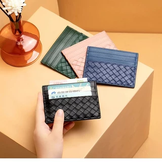 ผู ้ ถือบัตรทอบางเฉียบแบบพกพา Id Card Cover Double-Sided Card Case กระเป ๋ าใบเล ็ ก