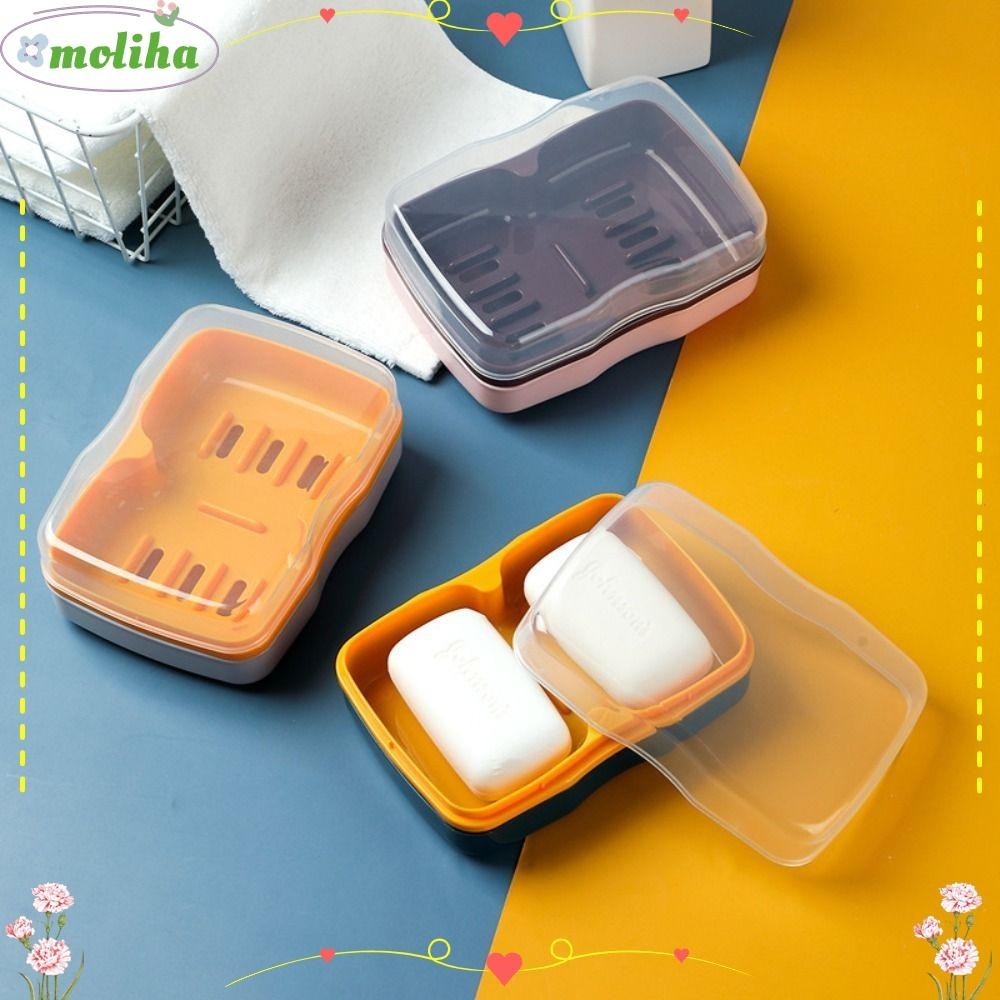 Moliha ที่วางสบู่ แชมพู แบบพกพา สามชั้น ความจุขนาดใหญ่ พร้อมช่องระบายน้ํา
