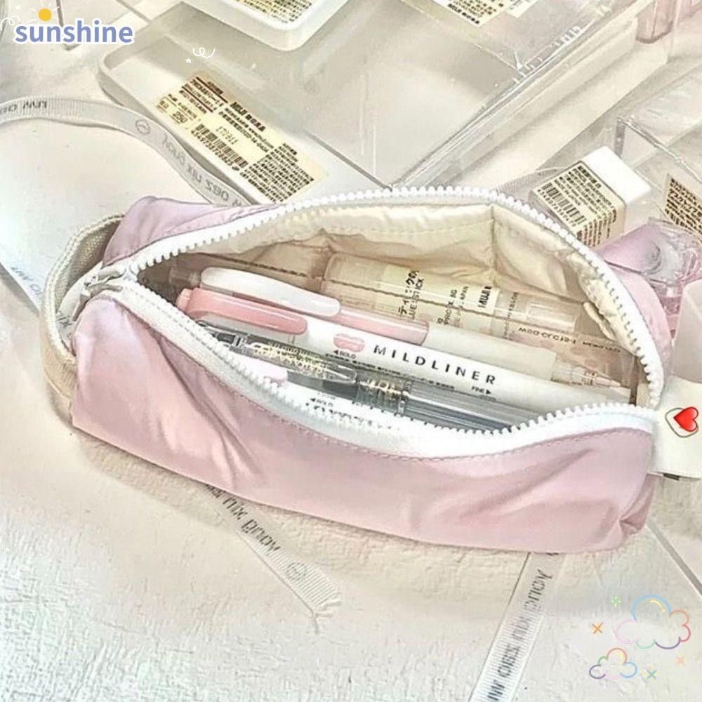 Ssunshine กระเป๋าเครื่องเขียน กระเป๋าดินสอ อเนกประสงค์ ความจุขนาดใหญ่ แบบพกพา ทนทาน