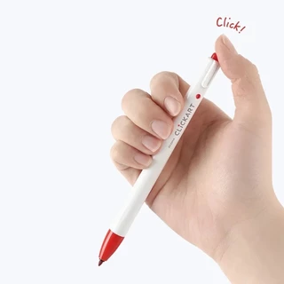 Zebra clickart ปากกาเมจิก แบบหัวกด ปากกาหมึกกันน้ำ ขนาดหัว 0.6 MM นำเข้าจากญี่ปุ่น เลือกสีได้ คลิกอาร์ท ปากกาเขียนหัวข้อ
