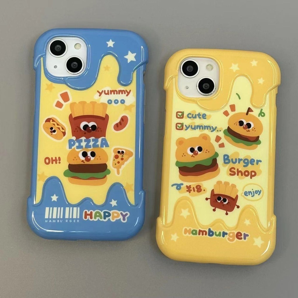 เคสโทรศัพท์มือถือซิลิโคน TPU กันกระแทก ลายไอศกรีม พิซซ่า เบอร์เกอร์ สําหรับ IPhone 15 14 11 13 12 Pro Max Plus 7 8 Plus XR X XS Max SE2020