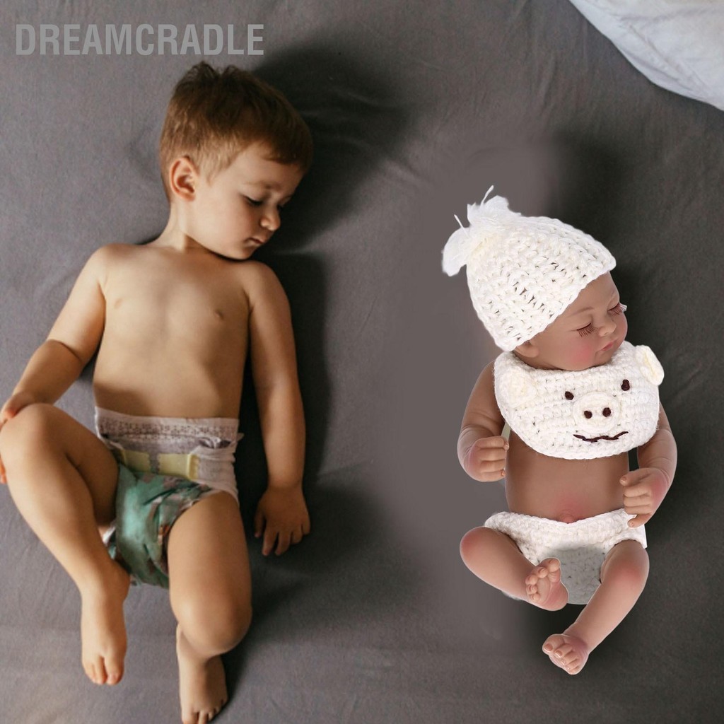 DreamCradle ตุ๊กตาเด็กทารกเหมือนจริง 10 นิ้วซิลิโคนอ่อนนุ่มทารกแรกเกิดเด็กทารก ตุ๊กตา กับเสื้อผ้าที่สวยงามของเล่นเด็ก