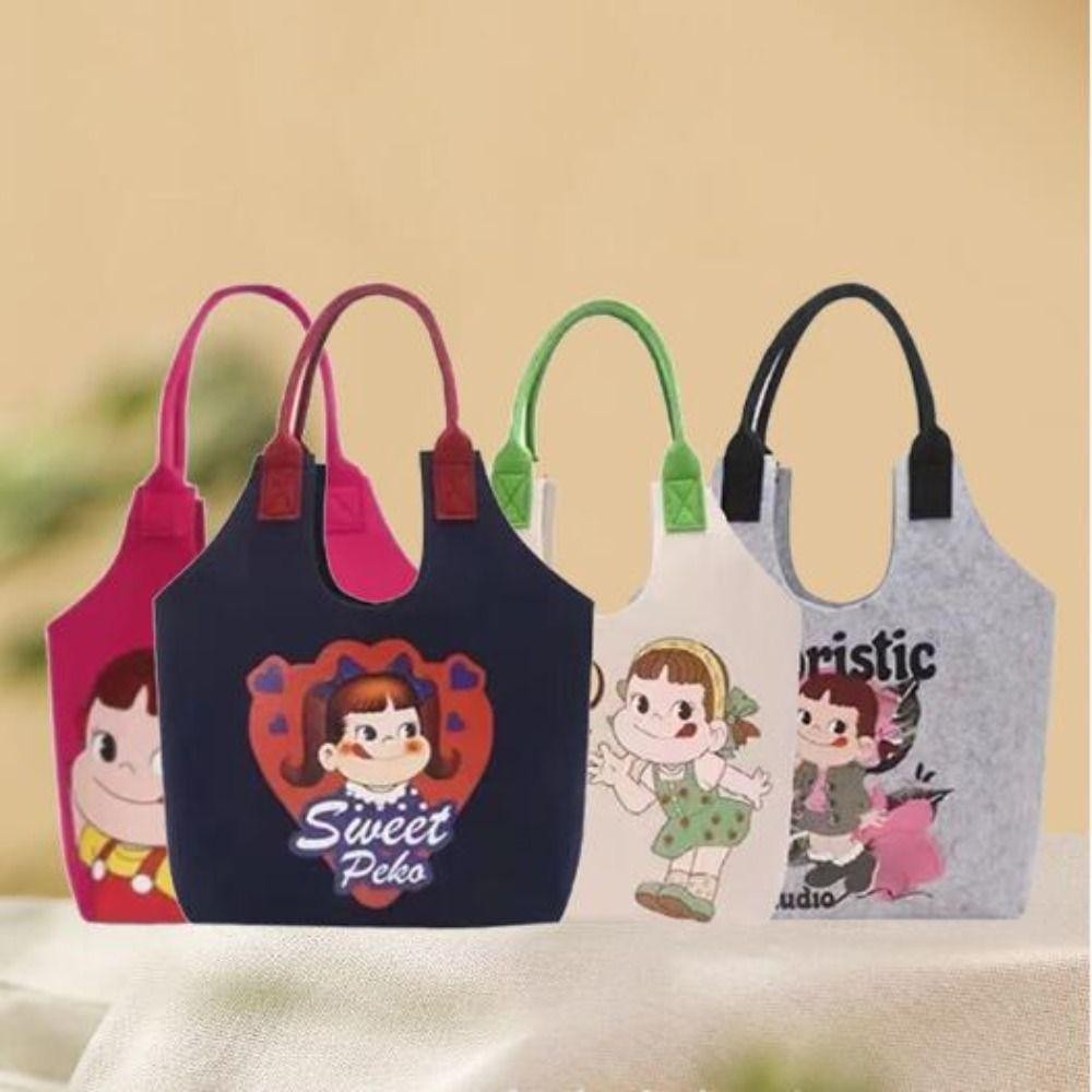 Eucalytus1 กระเป๋าสักหลาด, การ์ตูนทนทาน Felt Tote Bag, รูปแบบเรียบง่ายทุกวันใช้กระเป๋าถือช้อปปิ้ง