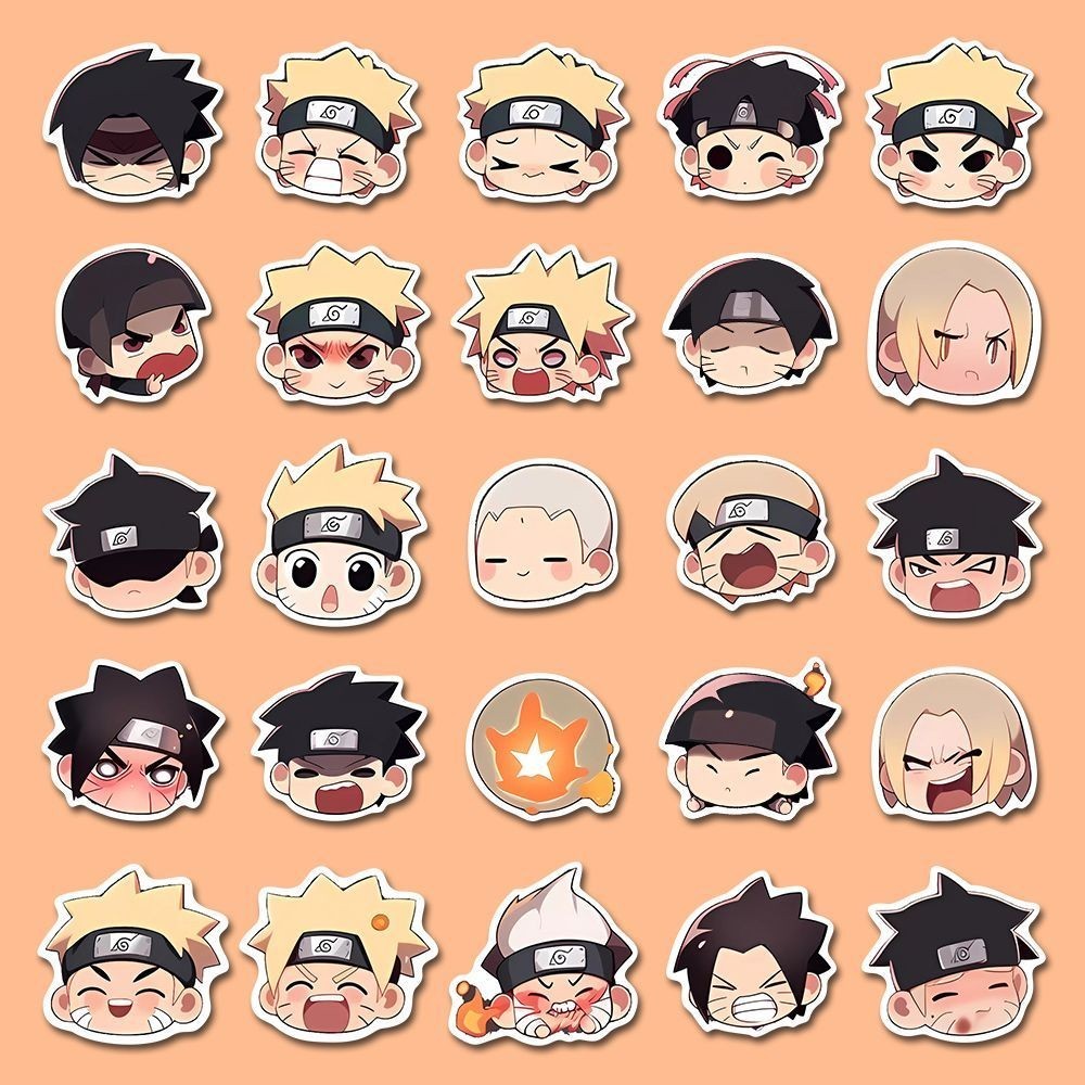 54 น่ารัก Chibi Naruto สติกเกอร์อะนิเมะมูลค่าสูง Uzumaki Naruto Decals สําหรับตกแต่งคอมพิวเตอร์โน๊ตบ