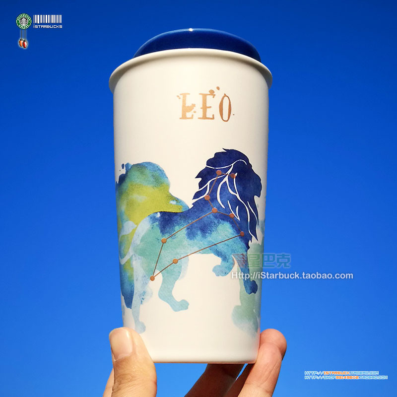 [ins Starbucks Cup] Starbucks 2017 Out of Print Limited Edition Leo/Constellation แก้วมักสองชั้น พร้อมฝาปิด ป้องกันน้ําร้อนลวก 12 ออนซ์ 355 มล.