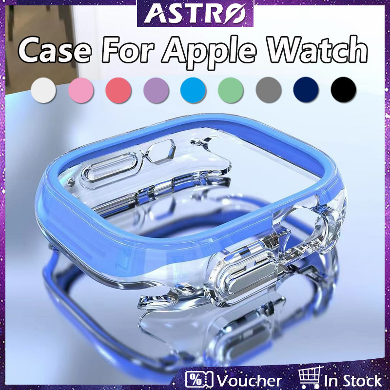 Astro เคสนาฬิกาข้อมือซิลิโคน TPU ใส แบบนิ่ม สองสี กันกระแทก สําหรับ Apple Smart Watch Ultra SE Series 9 8 7 6 5 4 iWatch 49 มม. 45 มม. 41 มม. 44 มม.