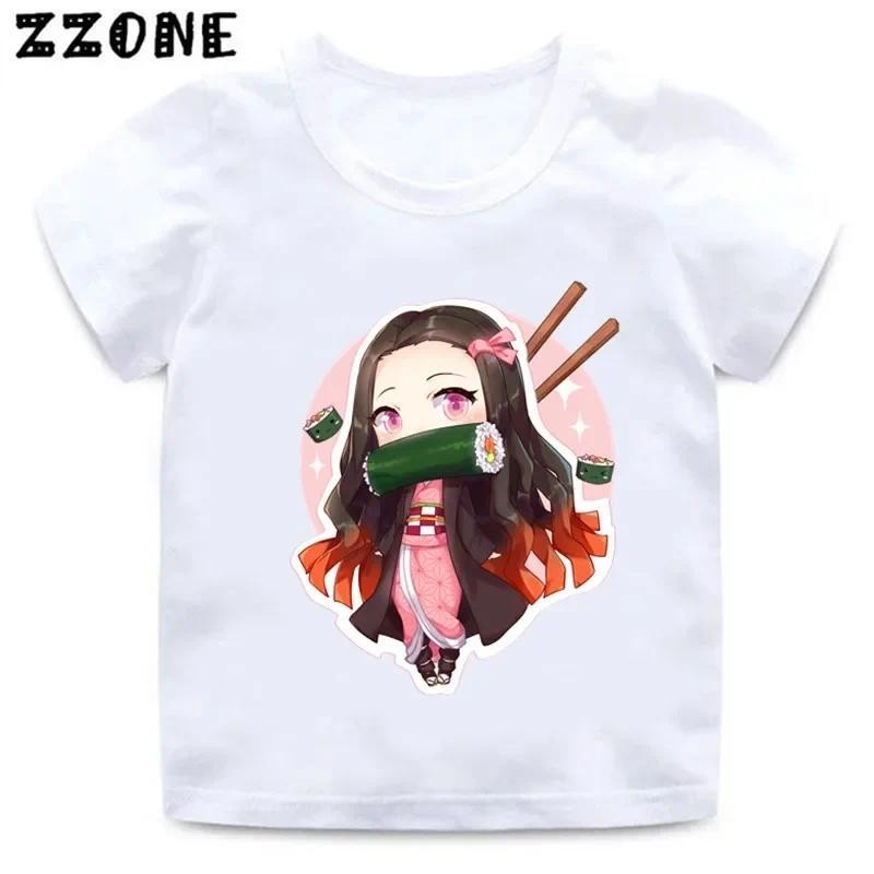 ขายดี เสื้อยืด พิมพ์ลายอนิเมะ Demon Slayer Kamado Nezuko แฟชั่นฤดูร้อน สําหรับเด็กผู้ชาย และเด็กผู้หญิง 2024