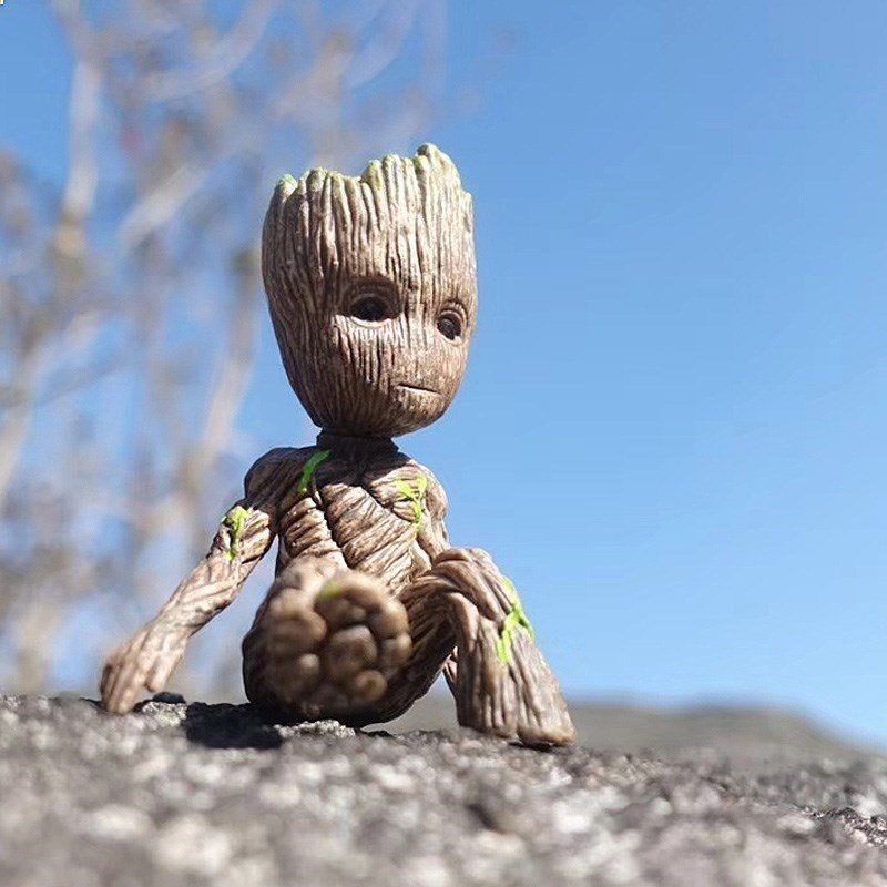 ((พร้อมส่ง) ฟิกเกอร์ Groot Little Tree Man แฮนด์เมด สําหรับตกแต่งภายในรถยนต์ รถจักรยานยนต์