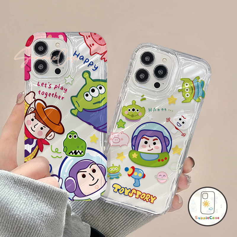 เอเลี่ยนน่ารัก แฟชั่น Toy Story ที่อยู่อาศัย เข้ากันได้ iPhone 11 12 15 14 13 Pro Max XR X 7 14 8 6 15 6s Plus XS Max